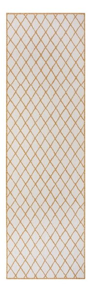 Oker žuti/bijeli vanjski tepih 80x250 cm Malaga – NORTHRUGS
