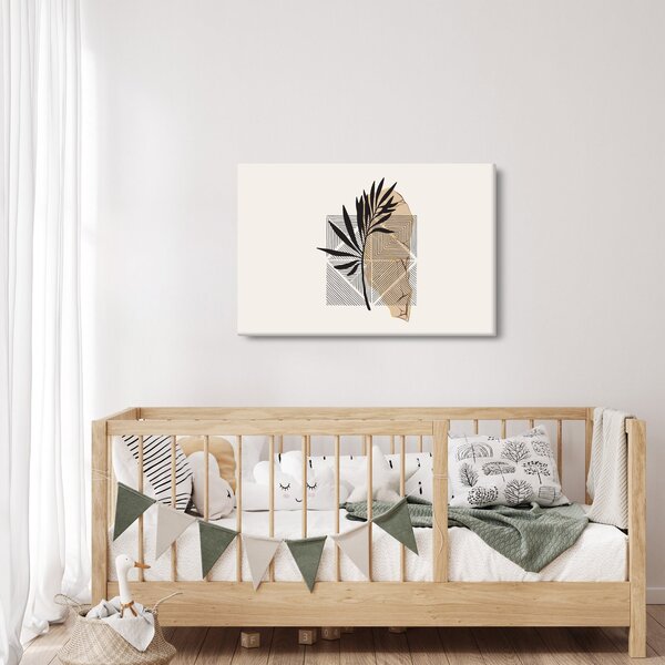 Slika - Apstrakcija s tropskim lišćem N⁰1 (90x60 cm)