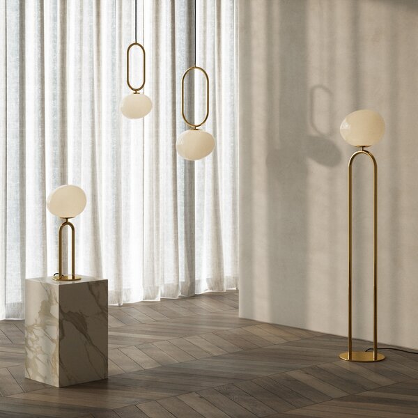 Stolne Lampa DFTP by Nordlux, Shapes, Zlato / mjed, Dnevna soba, Staklo, Dizajn