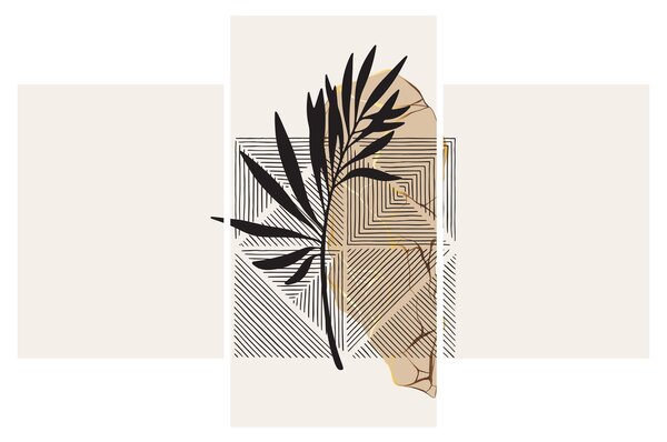 Slika - Apstrakcija s tropskim lišćem N⁰1 (90x60 cm)