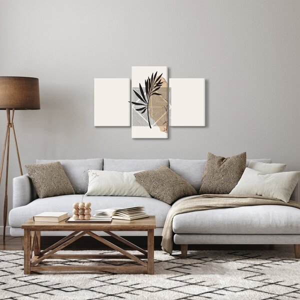 Slika - Apstrakcija s tropskim lišćem N⁰1 (90x60 cm)