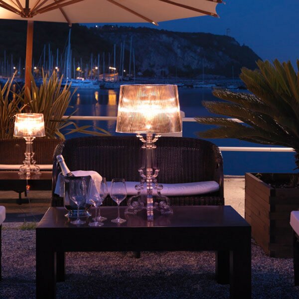 Stolne Lampa Kartell, Bourgie, prigušiv, Providna, Dnevna soba, Plastika, Dizajn