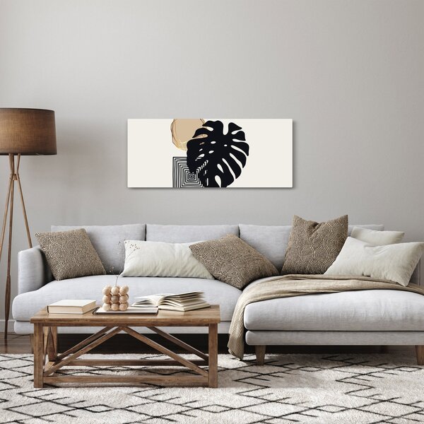 Slika - Apstrakcija s tropskim lišćem N⁰2 (120x50 cm)