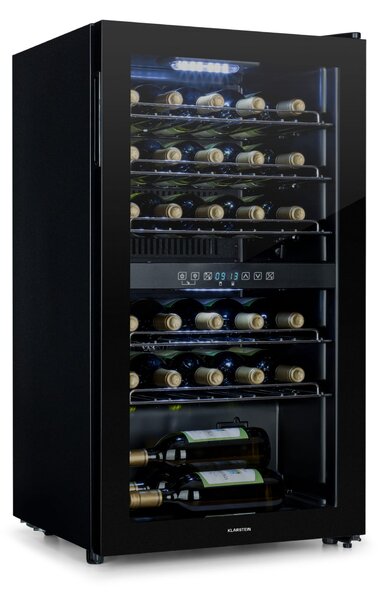 Klarstein Shiraz 29 Duo, vinoteka, 2 zone, 80 l/29 boca, 5 - 22 °C, na dodir, crna