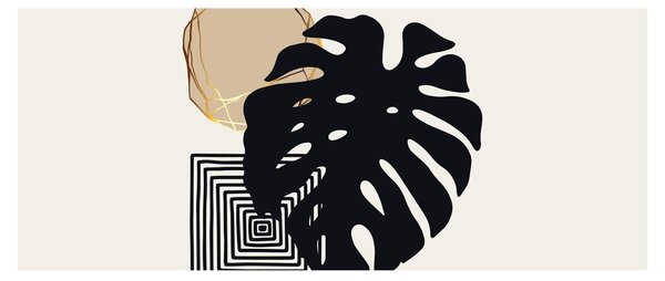 Slika - Apstrakcija s tropskim lišćem N⁰2 (120x50 cm)