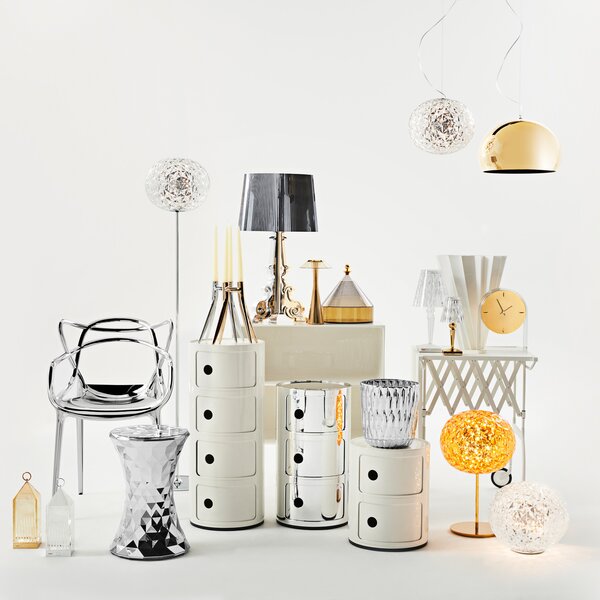 Stolne Lampa Kartell, Space, Zlato / mjed, Dnevna soba, Plastika, Dizajn