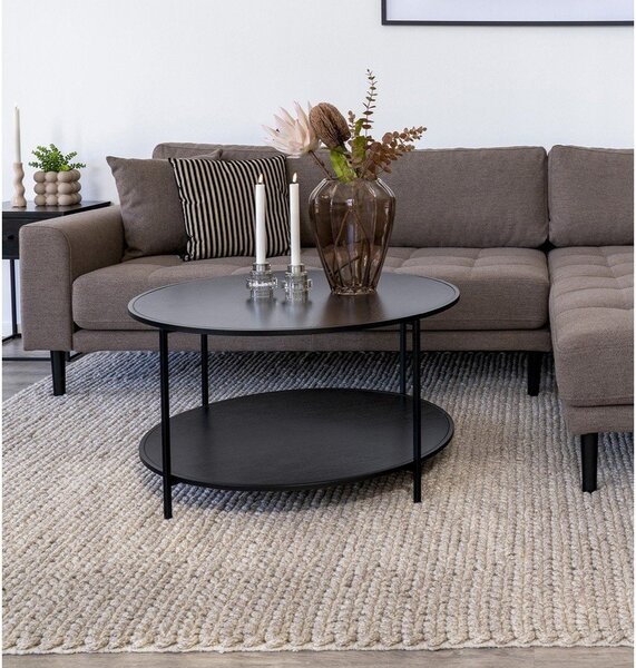 Crni okrugao stolić za kavu s crnom pločom stola ø 80 cm Vita – House Nordic