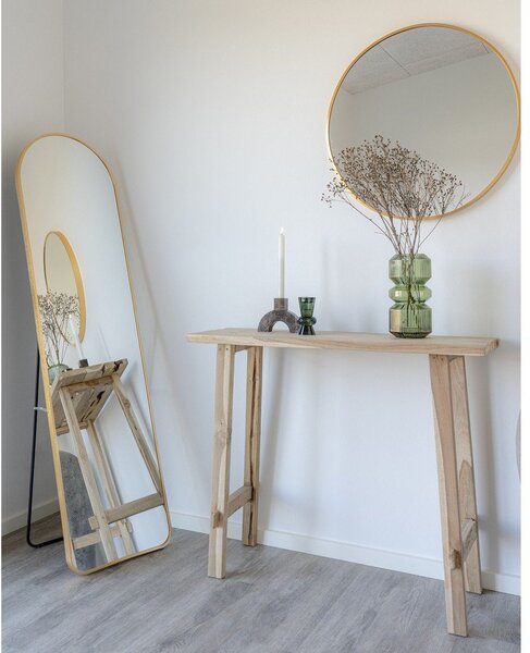 Pomoćni stol od masivne tikovine u prirodnoj boji 30x90 cm Girona – House Nordic