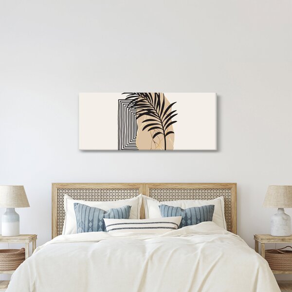 Slika - Apstrakcija s tropskim lišćem N⁰3 (120x50 cm)