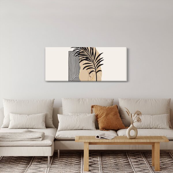 Slika - Apstrakcija s tropskim lišćem N⁰3 (120x50 cm)