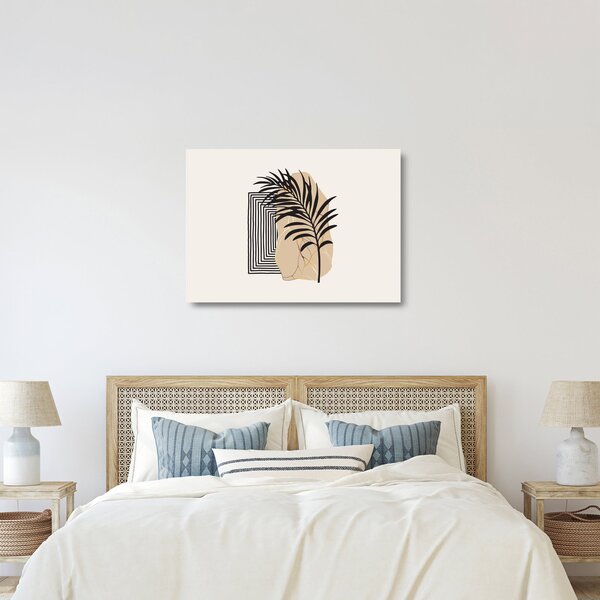 Staklena slika - Apstrakcija s tropskim lišćem N⁰3 (70x50 cm)