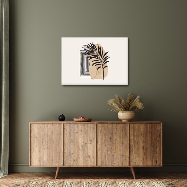 Slika - Apstrakcija s tropskim lišćem N⁰3 (70x50 cm)