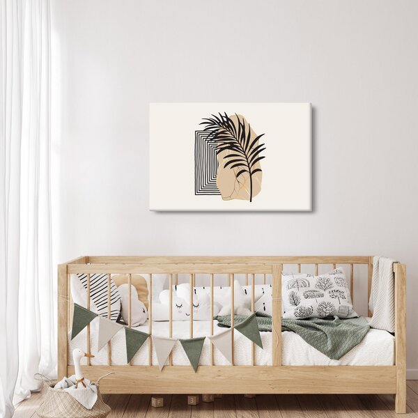 Slika - Apstrakcija s tropskim lišćem N⁰3 (90x60 cm)