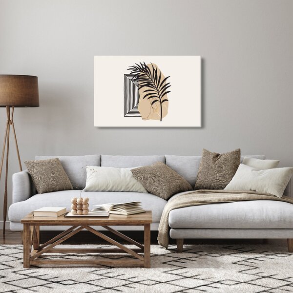 Slika - Apstrakcija s tropskim lišćem N⁰3 (90x60 cm)