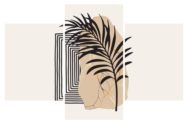 Slika - Apstrakcija s tropskim lišćem N⁰3 (90x60 cm)