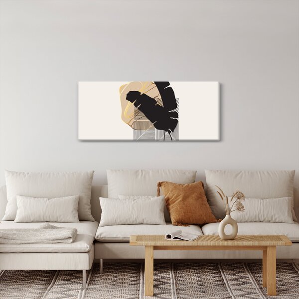 Slika - Apstrakcija s tropskim lišćem N⁰4 (120x50 cm)