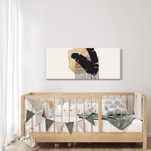 Slika - Apstrakcija s tropskim lišćem N⁰4 (120x50 cm)