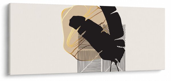 Slika - Apstrakcija s tropskim lišćem N⁰4 (120x50 cm)