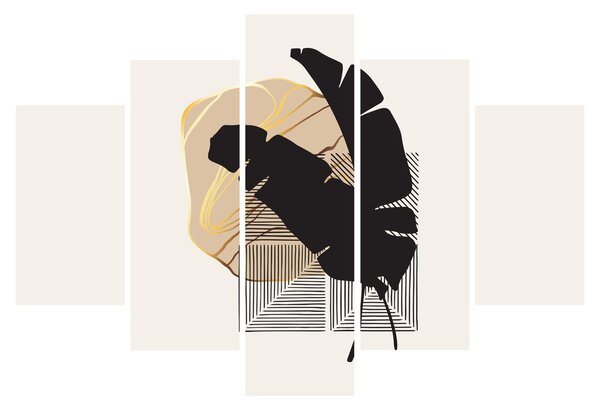 Slika - Apstrakcija s tropskim lišćem N⁰4 (150x105 cm)