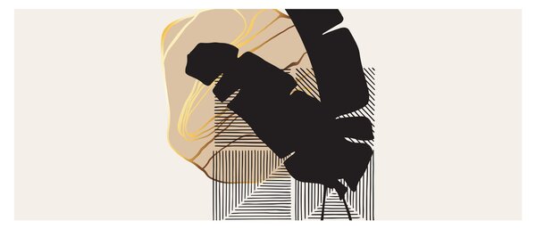 Slika - Apstrakcija s tropskim lišćem N⁰4 (120x50 cm)