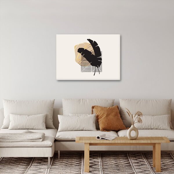 Slika - Apstrakcija s tropskim lišćem N⁰4 (70x50 cm)