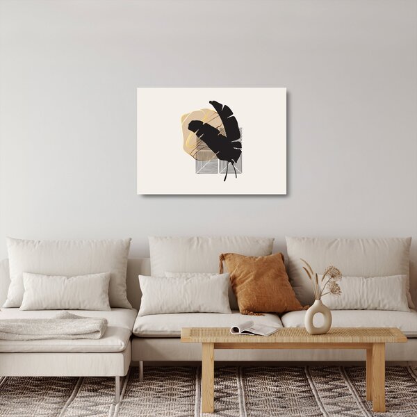 Staklena slika - Apstrakcija s tropskim lišćem N⁰4 (70x50 cm)