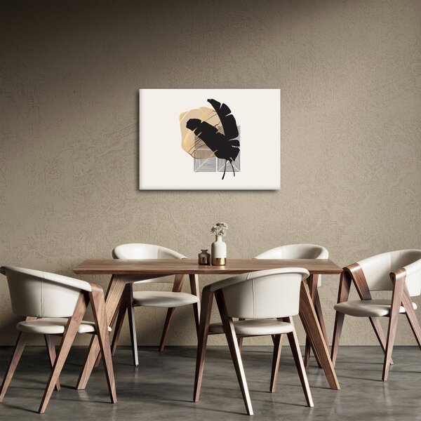 Slika - Apstrakcija s tropskim lišćem N⁰4 (70x50 cm)