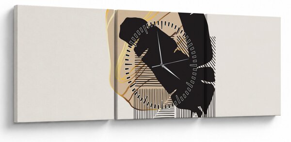 Slika - Apstrakcija s tropskim lišćem N⁰4 (sa satom) (90x30 cm)