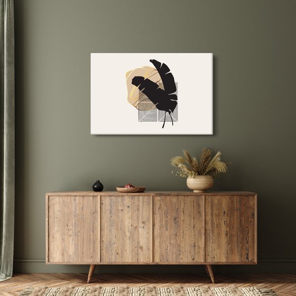 Slika - Apstrakcija s tropskim lišćem N⁰4 (90x60 cm)
