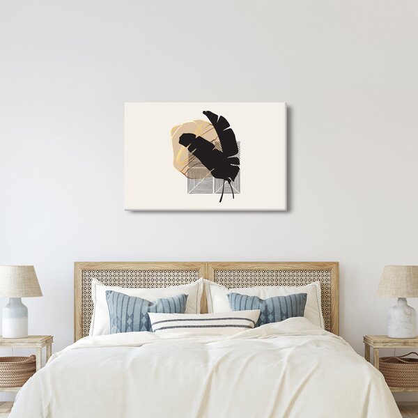 Slika - Apstrakcija s tropskim lišćem N⁰4 (90x60 cm)