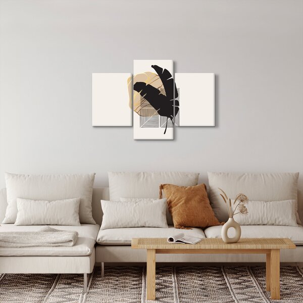 Slika - Apstrakcija s tropskim lišćem N⁰4 (90x60 cm)