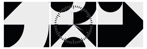 Slika - Geometrijska apstrakcija N⁰1 (sa satom) (90x30 cm)