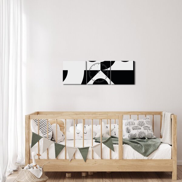 Slika - Geometrijska apstrakcija N⁰1 (sa satom) (90x30 cm)