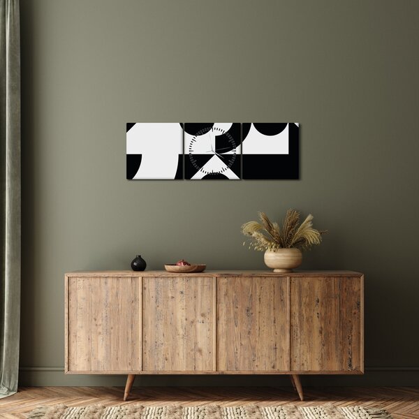 Slika - Geometrijska apstrakcija N⁰1 (sa satom) (90x30 cm)