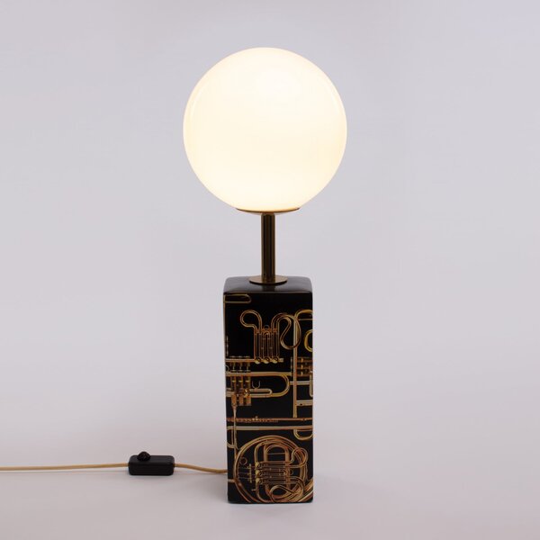 Stolne Lampa SELETTI, Toiletpaper, prigušiv, Crno, Dnevna soba, Keramika, Dizajn