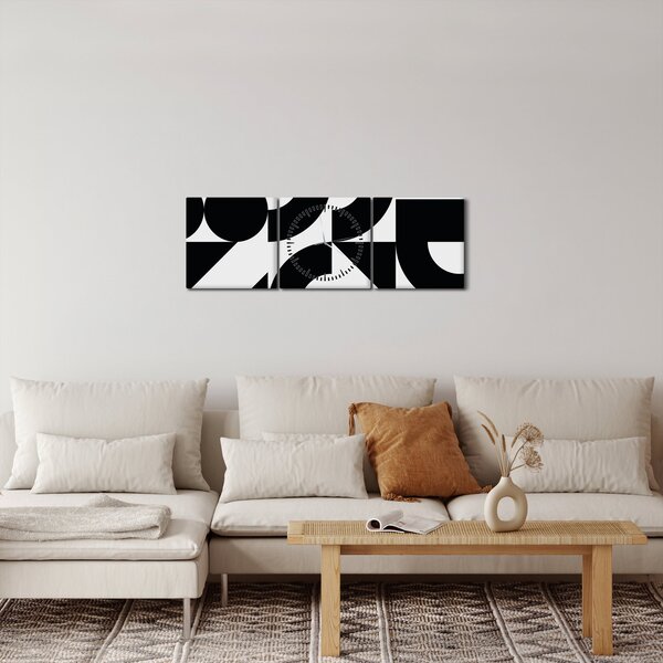 Slika - Geometrijska apstrakcija N⁰2 (sa satom) (90x30 cm)