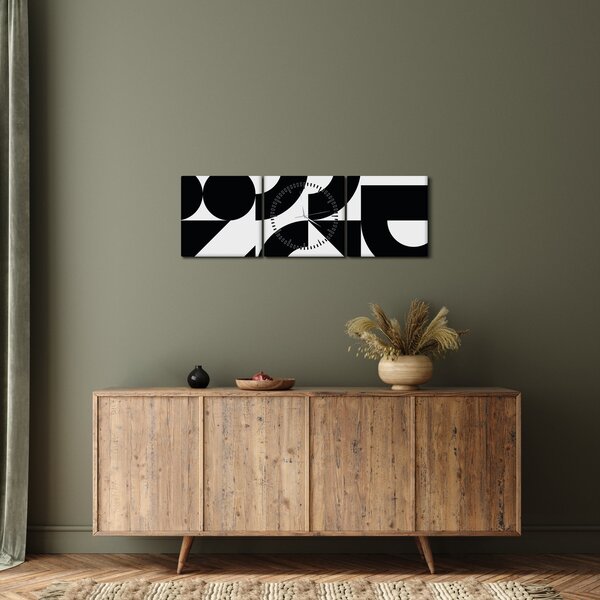 Slika - Geometrijska apstrakcija N⁰2 (sa satom) (90x30 cm)