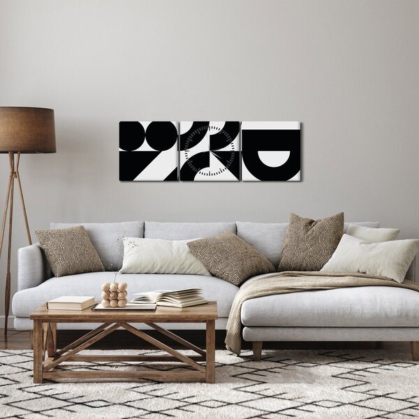 Slika - Geometrijska apstrakcija N⁰2 (sa satom) (90x30 cm)