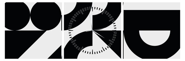 Slika - Geometrijska apstrakcija N⁰2 (sa satom) (90x30 cm)