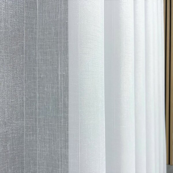 Tkanina za zavjese Batist Shimmer bijela vis. 3,30 m