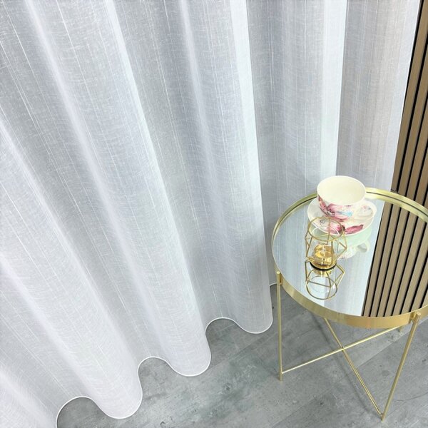Tkanina za zavjese Batist Shimmer bijela vis. 3,30 m