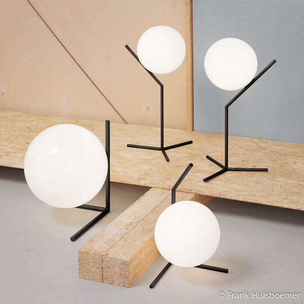 Stolne Lampa FLOS, IC T1, prigušiv, Crno, Dnevna soba, Metal, Dizajn