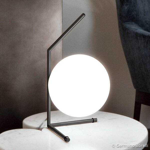 Stolne Lampa FLOS, IC T1, prigušiv, Crno, Dnevna soba, Metal, Dizajn
