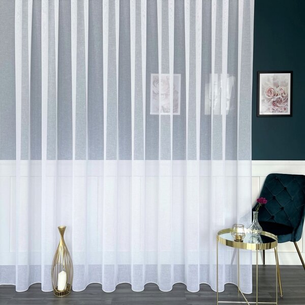 Tkanina za zavjese Batist Flame White bijela vis. 3,30 m