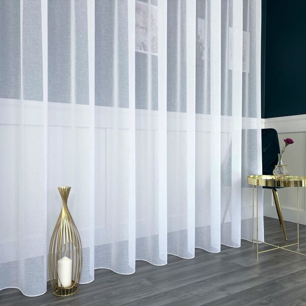 Tkanina za zavjese Batist Flame White bijela vis. 3,30 m