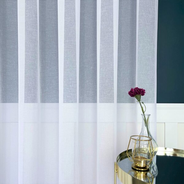 Tkanina za zavjese Batist Flame White bijela vis. 3,30 m