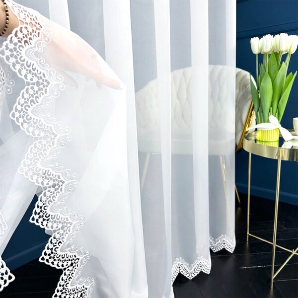 Tkanina za zavjese Lace Drop bijela vis. 2,80 m