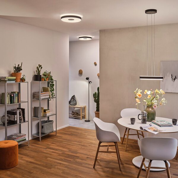 Stolne Lampa Paulmann, Puric Pane I, prigušiv, Crno, Dnevna soba, Metal, Moderan