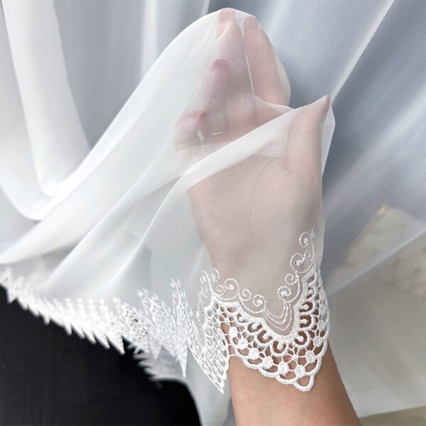 Tkanina za zavjese Lace Drop bijela vis. 2,80 m