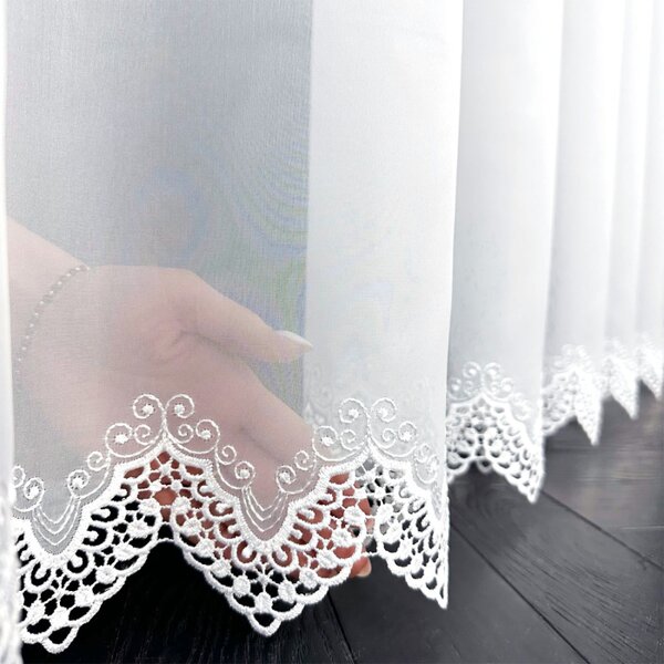 Tkanina za zavjese Lace Drop bijela vis. 2,80 m